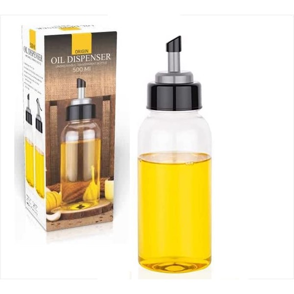 Ultimate Oil Dispenser With Measurement, 500ml Plastic Olive Oil Dispenser For Vinegar, Liquid Beverages for Kitchen with Airtight Dispenser Lid