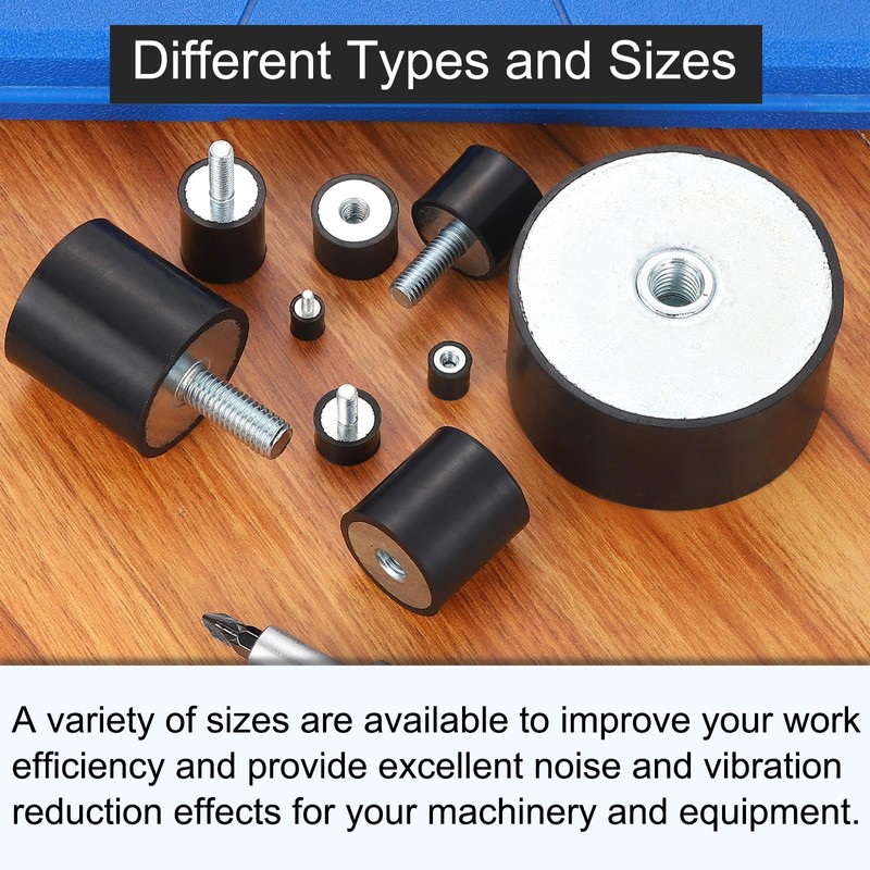 sourcing map 40 x 35mm M10 Thread Female Rubber Mounts,