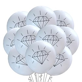Malayan Products Diamond Balloons 12 Count Latex, Jewelry Birthday Decoration, Caret Gem Jewel Event Supply, 12 Inch Standard Size
