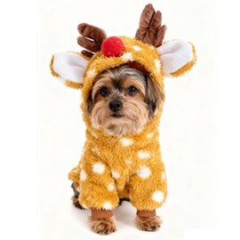 hoyuwak Reindeer Dog Costume Cute Pet Girl Christmas Moose Coat