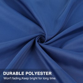 WELTRXE Shower Curtain Mould Proof Resistant, 180x180cm Waterproof Bathroom Curtain Set With Hooks, Weighted Hem, Solid Navy Blue Polyester Fabric Bathtub Curtains For Bath Tub, Washable, Quick Dry
