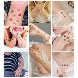 100 Tatuajes Temporales Dibujos Animados Tatuaje Falso Pegatinas 30 Hojas Pegatina Femenina Duradera Resistente Al Agua Niños Fiesta de Cumpleaños Reg