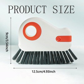 Taicols 2-in-1 Groove Cleaning Brush, Window Track Cleaning Tool, 2024 New Multifunctional Hard Bristle Gap Cleaning Brush, Sliding Door Track Cement Slurry Cleaning Agent Grip Brush (Orange)