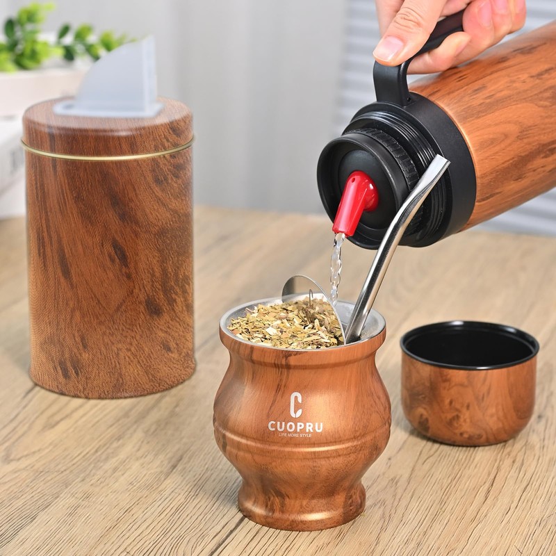 Yerba Mate Cup and Termo Set - Modern Mate Gourd,