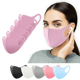 Fabric Mask, Pack of 5, Pink, for Older Children, Teenagers, Adults, Washable Face Mask, Everyday Mask, Face Mask, Women