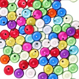 Pack of 95 10 mm Magic Pearls Magic Beads Bracelet Miracle Beads Miracle Beads Reflective Beads 3D Illusion Magic Pearls Bracelet Magic Beads for Jewellery Making DIY Design (Mix Colourful)