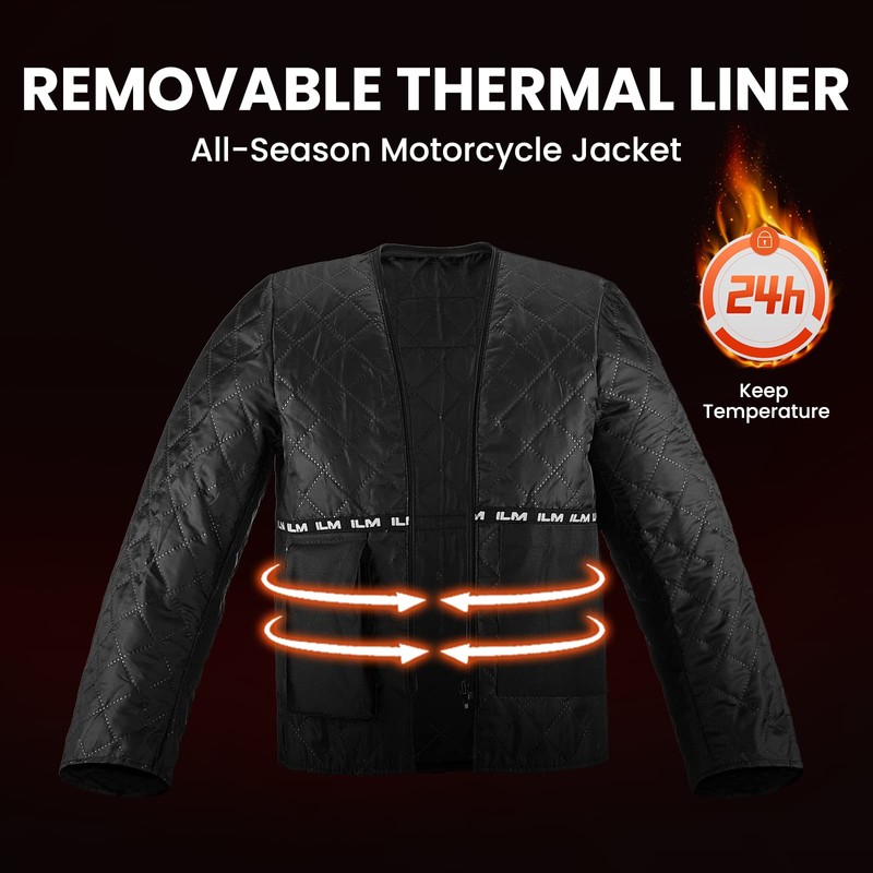 ILM Motorcycle Jacket with CE Armor for Men Enduro Touring