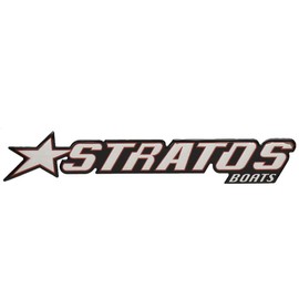 Stratos Boat Raised Emblem Decal 7D094 | Mirrored Silver Sticker