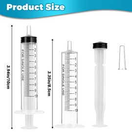 12 Pack Syringe 10ml Colostrum Syringes Plastic Syringe Tools with Cover Individually Packaged with Sealing Cap Individually Packaged Syringes Lab Syringes with Measurement for Scientific Labs