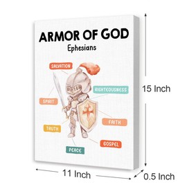 OTINGQD Christian Wall Art for Kids,Christian Nursery Wall Art,Sunday School Decorations for Classroom,Armor of God Ephesians Canvas Wall Decor