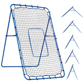 Winthai 6x4FT Baseball Lacrosse Rebounder Net, Baseball Rebounder Pitchback Net with 2 x 6-Angle Quick Adjustments, Easy Quick Setup,Ideal for Volleyball Softball Soccer and Sport Training Batting Practice Equipment