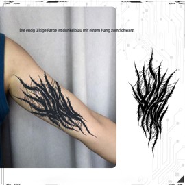 Nirbffo Tattoo Stickers, Dark Tattoos, Permanent Totem Sticker, Transferable Tattoo Stickers, Black, 5 Sheets, Large Size, 15 x 21 cm, Dark Blue