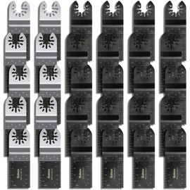 30pcs Multitool Blades Kit for Wood and Metal Wood/Bi-Metal Oscillating Saw Blades Quick Release multi tool blades kit Fit Dewalt Milwaukee Rockwell Dremel Makita Rigid Ryobi Fein Bosch Craftsman etc.