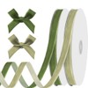 ALIBBON 2 Rolls 3/8 inch x 20 yd Green Velvet