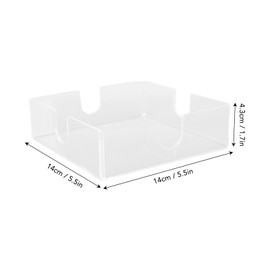 Acrylic Napkin Holder Square Transparent Table Tissue Dispenser Decorative Napkin Tray for Kitchen Restaurant Bar