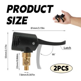 Supecesorio Adapter Französisches Ventil, 2 Stück Autoventil Hebelstecker Messing, Reifenventil Kompressor Adapter Fahrrad, Click Valve Ventilwerkzeuge Ventil für Auto, Moto, Auto Reifen Air Chuck