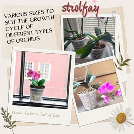 strolfay Orchid Pot, 9 Pack Orchid Pots with Holes,3 Each of 4.5",5.5",6.3",Clear Orchid Pots for Repotting,Breathable Slotted Nursery Planter