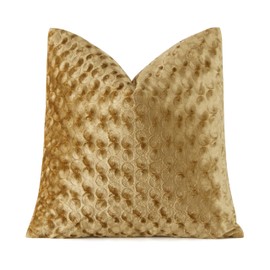 GIGIZAZA 20x20 Pillow Covers Set of 2, Gold Velvet Polka Dot Sofa Accent Throw Pillows Covers for Living Room Modern Cushion Pillows Covers