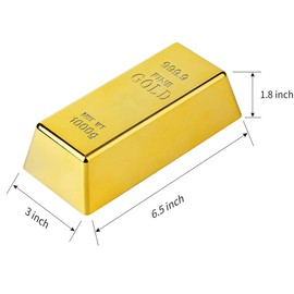 POFET Fake Gold Bar Bullion Door Stop Paperweight for Home Office Decoration