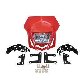 PowerMotor Dirt Bike Headlight Plate, Motorcycle Headlamp For CRF 150 230 XR YP20 2016-2023 Dual Sport Fairing Dirtbike Enduro Supermoto Motocross Fairing(Red)