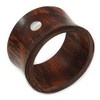 Avalaya Wide Chunky Wood Shell Dotted Bangle - 18cm Long