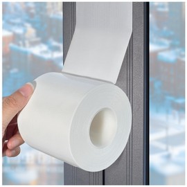 Birllaid White Window Weather Sealing Tape,Window Draft Isolation Sealing Film Tape No Residue Waterproof Self Adhesive for Keep Out Cold Air Dust Rain 3IN X 99FT