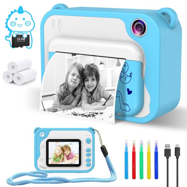 CHAKEYAKE Kids Camera Toddler Camera Kids Digital Camera Instant Print