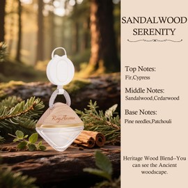 RoyAroma Car Air Freshener Hanging Diffuser with Adjustable Rope | Long Lasting Natural Essential Oil Scent for Cars | Non-Toxic Car Fragrance for Men & Women | Sandalwood