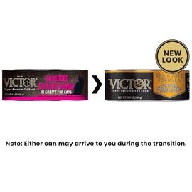 Victor Super Premium Cat Food – Grain Free Shredded Chicken Dinner Cuts in Gravy – Grain Free Canned Wet Food for Indoor and Outdoor Cats - All Breed Sizes, 24 x 5.5 oz Cans