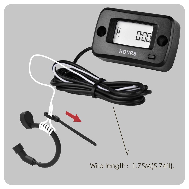Jayron JR-HM019 Digital LCD Waterproof Gasoline Engine Hour Meter Maintenance