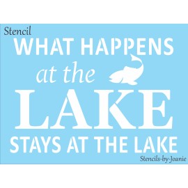 Stencils by Joanie Joanie Stencil What Happens Lake Stays Fish Boat Men Beach DIY Craft Signs