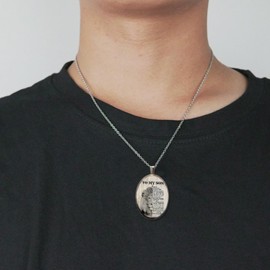 To My Son Necklace from Dad Mom Silver Necklace Mens Pendant Necklace Gifts for Son Inspirational Birthday Gifts for Men