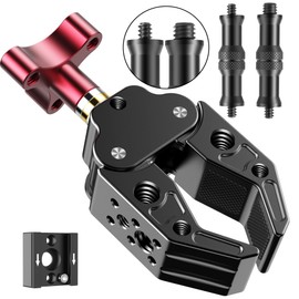 Super Clamp with 1/4&3/8 Standard Stud for Photo Video Studio, Photography Camera Crab Clamp for Cameras, Lighting,DSLR Camera Rig, LED Lights, Flash Light, LCD Field Monitor,Mic
