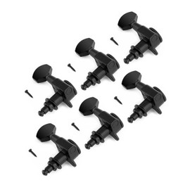 Rubatone Locking Guitar String Tuning Pegs Sealed Machine Heads Tuners Tuning Keys 6 In Line for Right Handed Electric Guitar or Acoustic Guitar Black.