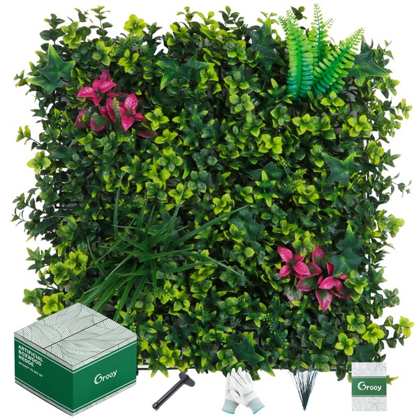 Grooy Boxwood Panels, Grass Wall 20"x20"(12pcs), Plant Wall, Grass Backdrop