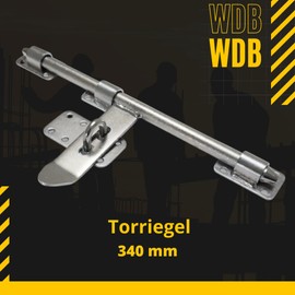 WDB - Door Bolt - Door Lock 340 mm - Galvanised Garden Gate Lock - Bolt Lock for Gates and Doors - Steel Gate Bolt - Robust Lock Bolt - Bolt for Gate - Bolt Bolt