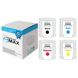 SuppliesMAX Remanufactured Replacement for HP OfficeJet Pro 8000/Pro 8500 Series High Yield Inkjet Combo Pack (BK/C/M/Y) (NO. 940XL) (D8J48AE_1PK/CG898AE_1PKMP)