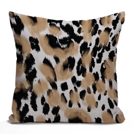 Nphuriy Throw Pillow Case Animal Leopard Print Cotton Linen Square Cushion Cover Standard Pillowcase for Men Women Kids Home Decorative Sofa Armchair Bedroom Livingroom 16 x 16 inch