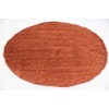 Unique Loom Solo Solid Shag Collection Modern Plush Terracotta Round