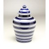 AA Importing 59957 Blue & White Striped Porcelain Ginger Jar