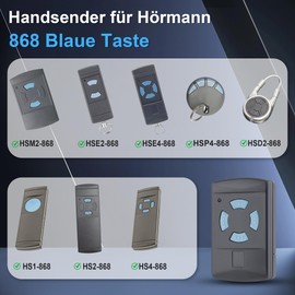 868,3 Garagentor Fernbedienung Ersatz für Hörmann HSM4-868 HSE2-868 HS4-868, 4-Befehl Blaue Tasten Handsender für Hörmann Garagentoröffner SupraMatic ProMatic