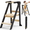 Foldable Toddler Kitchen Stool Helper, Toddler Standing Tower with 3