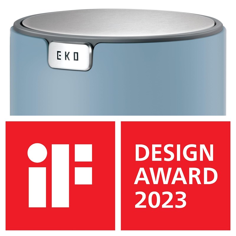 EKO Mini Desk Trash Can with Swing-Top Lid 0.4 Gallon