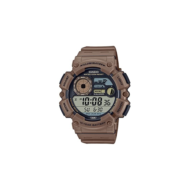 Casio Illuminator 10-Year Battery Men's Moon Phase Fishing Level Watch