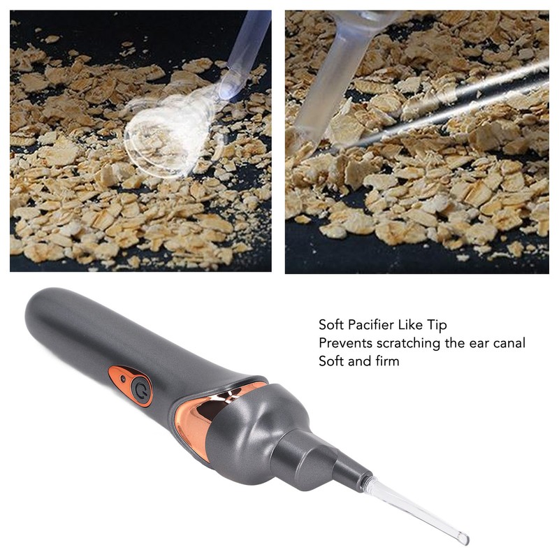 Electric Ear Vacuum Cleaner with LED Light Soft Tip USB