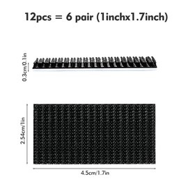 Tzwhwcx 12-Pack Dual Lock - Mushroom Hook & Loop Fasteners (1.7"x1") for Metal/Glass/Plastic, Black Double Sided Tape Heavy Duty for Indoor/Outdoor, 250 Density, Reusable No-Residue Fastening