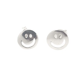 apop nyc 925 Sterling Silver "Happy Face" Smiley Earrings Mini (sterling-silver)