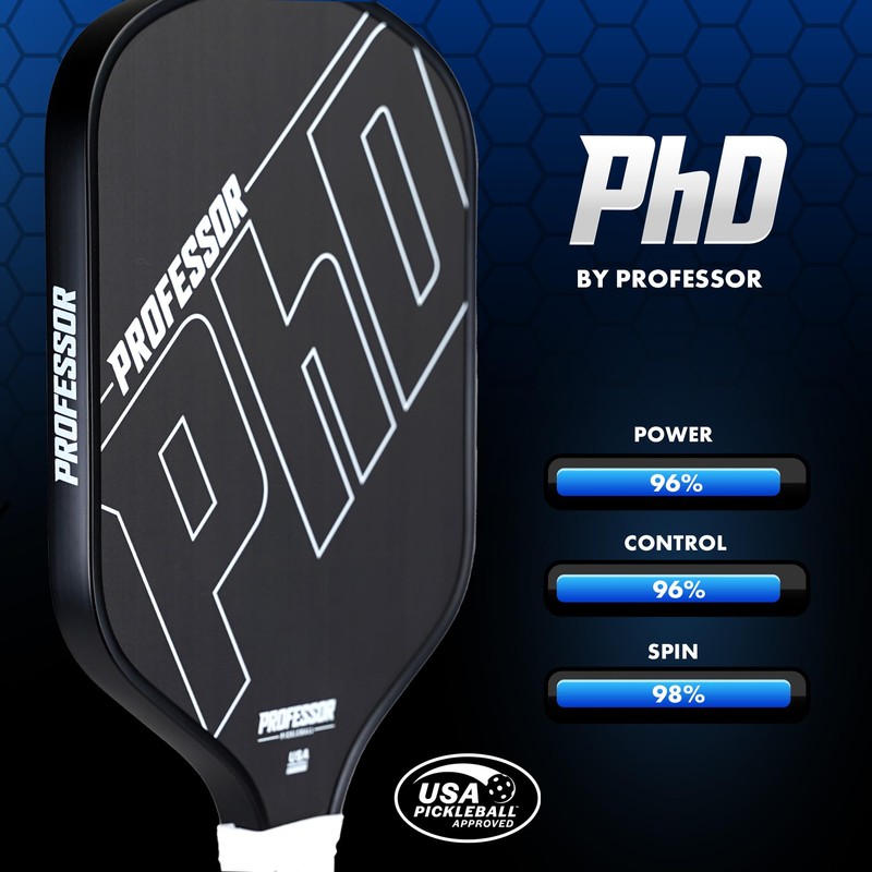 Professor PhD T700 Raw Carbon Fiber Premium Pickleball Paddle Racket