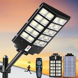 PFCTART 8000W Commercial Solar Street Flood Light Outdoor Dusk to Dawn Road Wall Lamp