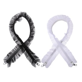 PureSeek Smartphone Shoulder Ruffles, Tulle Ruffles, Smartphone Shoulder Strap, Neck Strap, Set of 2 Colors, Approx. 47.2 inches (120 cm)